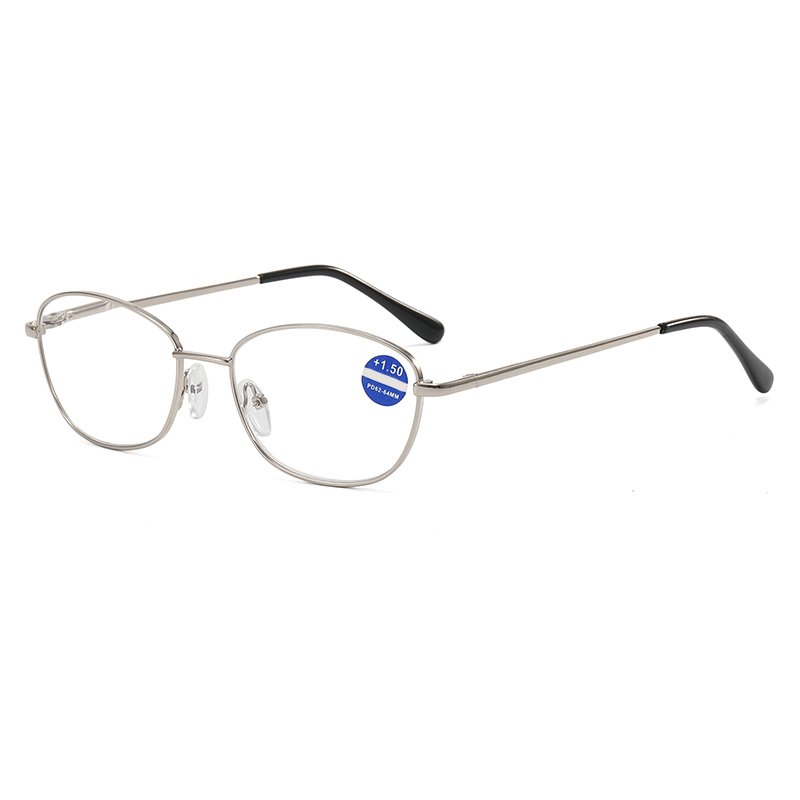 3029 Oval Cateye Metal Frame Blue Violet Light Filtro de leitura de óculos de leitura