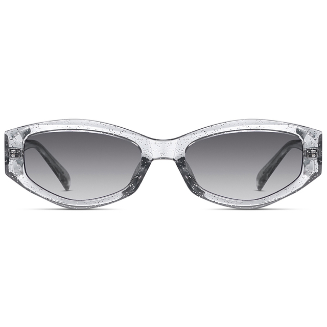 9126 Recetato de retângulo geométrico Acetato com templos constantes inseridos agulhas de metal óculos de sol