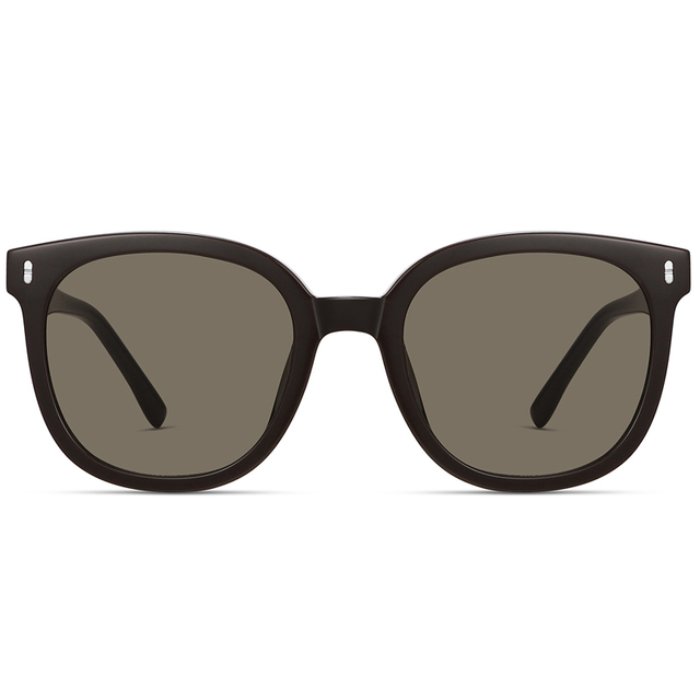 9151 Frame de construção de acetato redonda retro de alta definição lente de lente de lente de sol