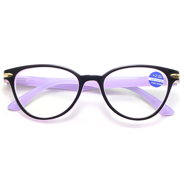 3067 CATEYE SHAPE Frame Caracte de metal de duas cores Tone Women Lendo óculos de leitura