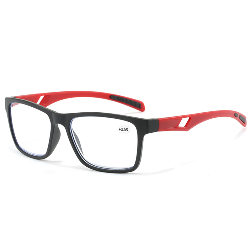 3097 Big Square Full Rim com dicas de borracha não deslizante óculos de leitura esportiva leves