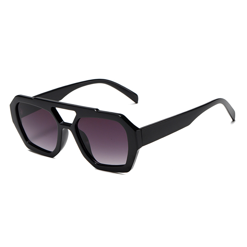 3486 Estrutura frontal geométrica de grandes dimensões elevou o estilo de aviador de ponte dupla, óculos de sol unissex