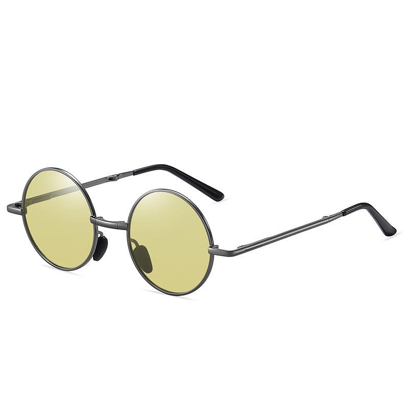 Pocketable dobring Men/Women Metal Metal Roundish Polarized Sunglasses #81699
