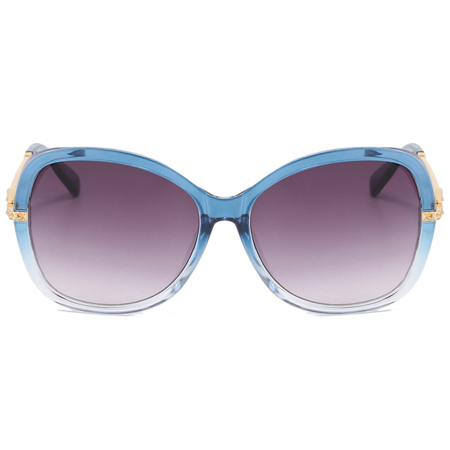 86494 moldura de borboleta excessiva forma de ferradura em femininas de metal brilhante óculos de sol