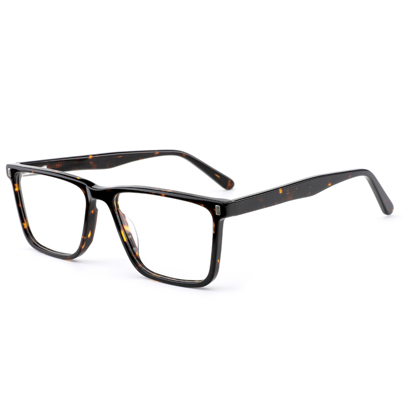 2151 Hot Sale Biggie Rantes retangulares com rebites de prata Acetato Men Frames Optical