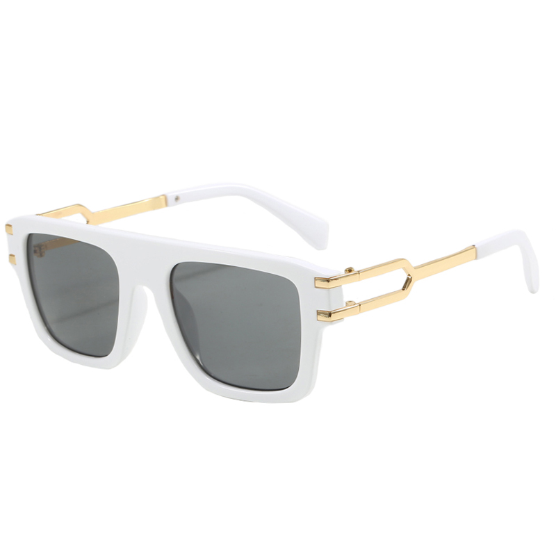 86522 Frame de forma quadrada com ponte de nariz horizontal Open Tone Gold Tone Metal Metal Sunglasses