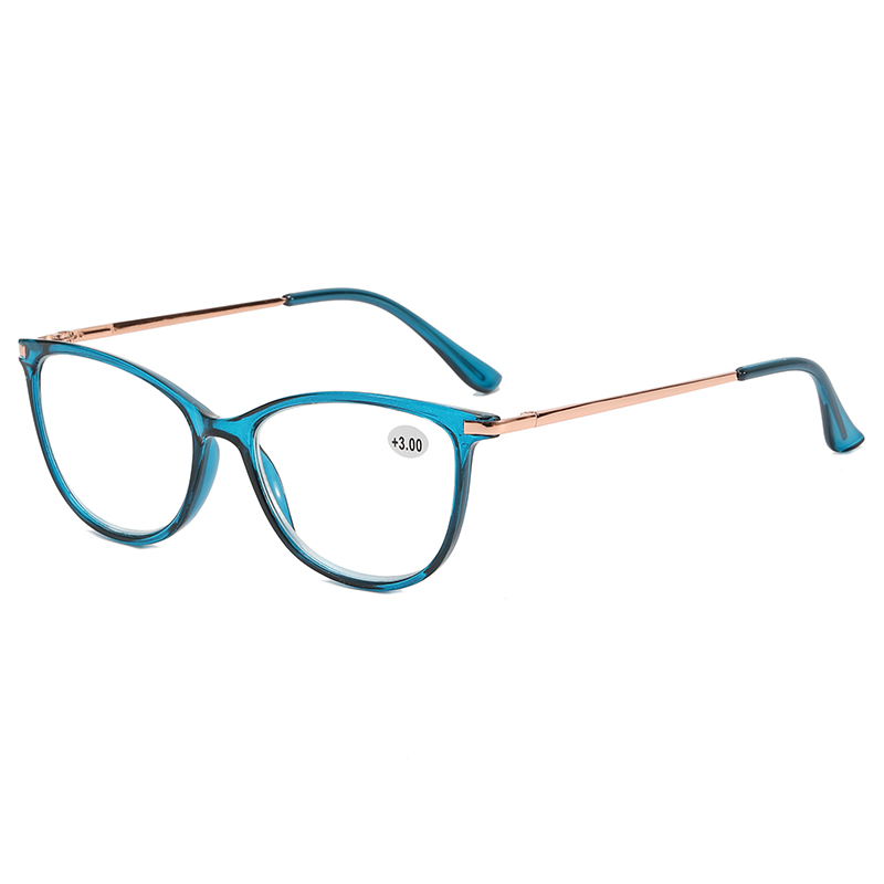 3016 CATEYE SHAPE Frame Apresentam cores claras Luz azul Mulheres lendo óculos de leitura