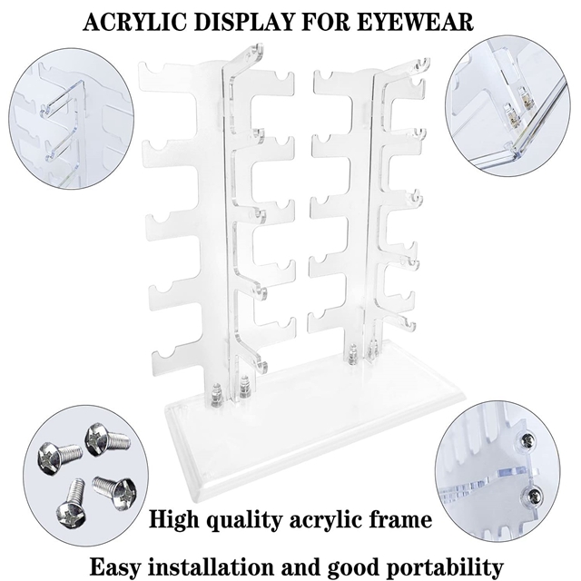Suporte de exibição de óculos acrílicos
