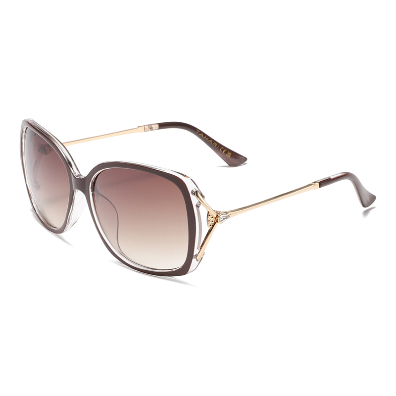 3156 Quadro de forma oval de tamanho oval templos de metal ultra fino mulheres óculos de sol