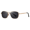 15112 Oval Double nariz Bridge Men Flender Metal Sunglasses