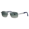 15104 Ponte de nariz duplo retangular Men Metal Sunglasses