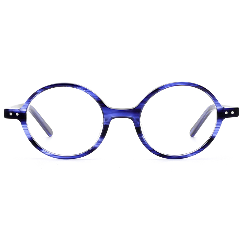 2150 Pequeno quadro frontal Spring dobradiça anti -azul lente retro estilo unissex acetato óculos óculos