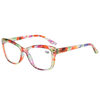 3136 CATEYE SHAPE Frame com belo padrão de impressão floral leitor de mulheres