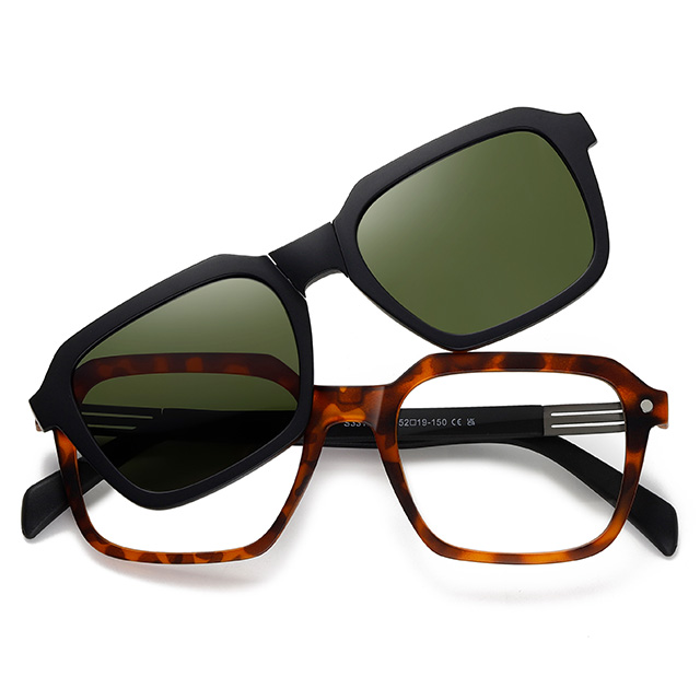 33106 Clipe magnético de estrutura geométrica por atacado sobre óculos de sol