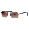 15104 Ponte de nariz duplo retangular Men Metal Sunglasses