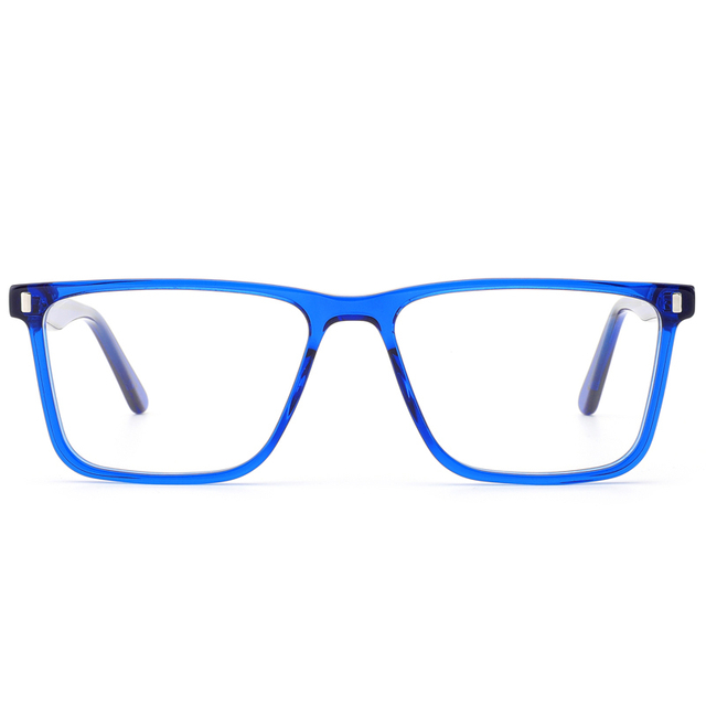2151 Hot Sale Biggie Rantes retangulares com rebites de prata Acetato Men Frames Optical