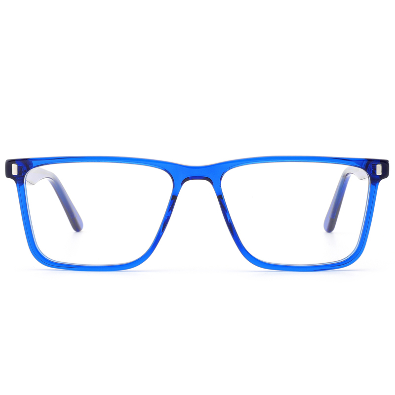 2151 Hot Sale Biggie Rantes retangulares com rebites de prata Acetato Men Frames Optical