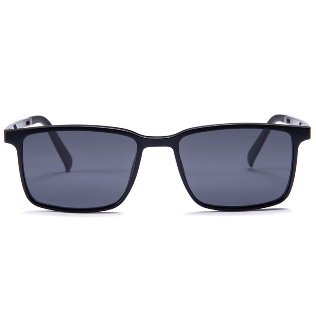 1909 Estrutura de espetáculo retangular clássico com clipe de garanhão de metal Siver sobre óculos de sol para homens