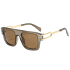 86522 Frame de forma quadrada com ponte de nariz horizontal Open Tone Gold Tone Metal Metal Sunglasses