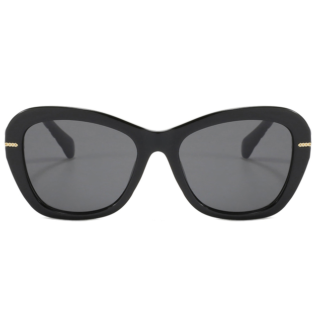 86511 estrutura de forma oval acentuada com pregos de corrente de ouro PC injeção de peças de sol mulheres óculos de sol