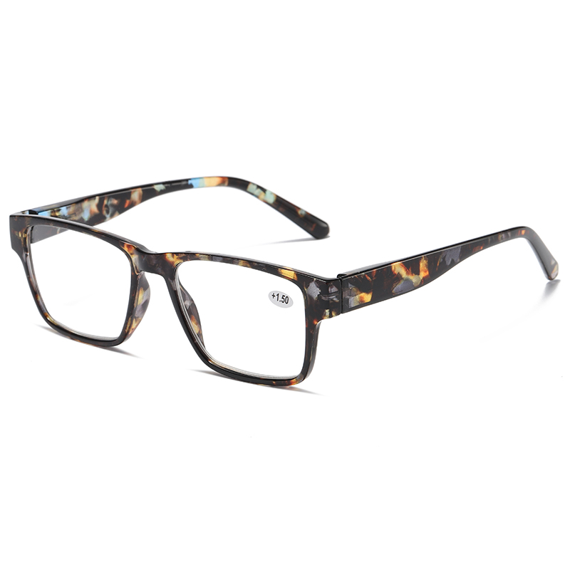 Forma de retângulo clássico de tartaruga cor dos óculos de leitura de plástico #81310