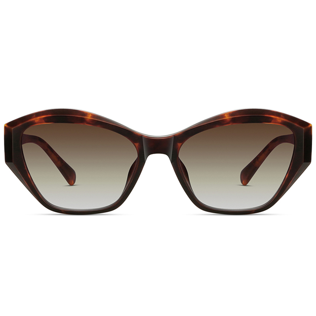 9103 Frame de moldura em forma de olho de gato da moda apresenta linhas geométricas Mulher Sunglasses
